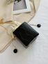 Faux Pearl Beaded Box Bag Mini Black