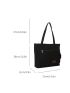 Letter Patch Zip Front Shopper Bag