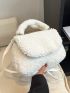 Minimalist Flap Fuzzy Saddle Bag