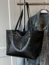 Lizard Embossed Shoulder Tote Bag