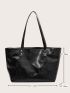 Lizard Embossed Shoulder Tote Bag