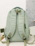 Letter Patch Decor Functional Backpack With Bag Charm