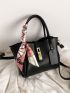 2pcs Twilly Scarf Decor Bucket Bag With Coin Purse