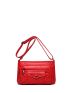 Neon Red Studded Decor Quilted Square Bag