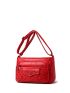 Neon Red Studded Decor Quilted Square Bag