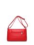 Neon Red Studded Decor Quilted Square Bag