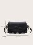 Crocodile Embossed Chain Decor Flap Square Bag