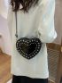 Mini Studded Decor Heart Design Novelty Bag