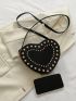 Mini Studded Decor Heart Design Novelty Bag