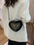 Mini Studded Decor Heart Design Novelty Bag