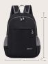 Patch Detail Zip Front Functional Backpack