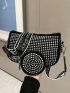 Studded Decor Square Bag With Coin Purse