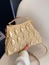 Quilted Pattern Top Handle Bag