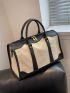 Two Tone Double Handle Duffel Bag