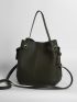 Minimalist Bucket Bag Small Dark Green