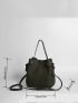 Minimalist Bucket Bag Small Dark Green