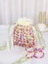 Mini Beaded Crossbody Bag With Inner Pouch