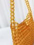 Beaded Shoulder Bag With Inner Pouch