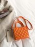 Mini Neon Orange Double Handle Square Bag