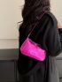 Mini Neon Pink Quilted Pattern Hobo Bag