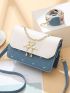 Colorblock Square Bag Rhinestone Decor Mini