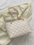 Quilted Detail Chain Square Bag