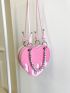 Bead Decor Heart Design Novelty Bag