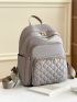 Quilted Studded Decor Functional Backpack