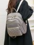 Quilted Studded Decor Functional Backpack