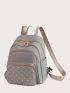 Quilted Studded Decor Functional Backpack