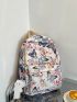 Butterfly Pattern Functional Backpack With Cartoon Bag Charm