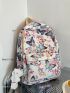 Butterfly Pattern Functional Backpack With Cartoon Bag Charm