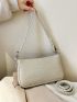 Crocodile Embossed Square Bag