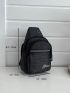 Mini Letter Graphic Headphone Port Detail Sling Bag