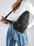 Mini Quilted Pattern Metal Decor Sling Bag