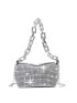 Mini Rhinestone Decor Chain Bucket Bag