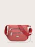 Letter Patch Decor Crossbody Bag