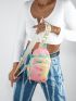 Mini Tie Dye Letter Patch Decor Sling Bag