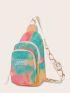 Mini Tie Dye Letter Patch Decor Sling Bag