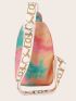 Mini Tie Dye Letter Patch Decor Sling Bag