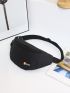 Women Nylon 3 Pockets Waterproof Waist Packs Fashion Wear Resistant Black Fanny Pack Messenger Bag