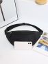 Women Nylon 3 Pockets Waterproof Waist Packs Fashion Wear Resistant Black Fanny Pack Messenger Bag