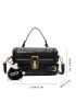 Crocodile Embossed Flap Square Bag With Bag Charm