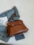 Buckle Decor Flap Square Bag