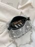 Mini Rhinestone Decor Chain Bucket Bag