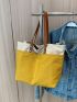 Two Tone Shoulder Tote Bag