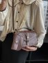 Minimalist Flap Square Bag With Coin Purse