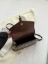 Buckle Decor Square Bag With Coin Purse
