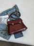 Buckle Decor Flap Messenger Bag