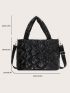 Quilted Detail Shoulder Tote Bag